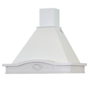 Cappa aspirante LUCREZIA in acciaio inox bianca e cornice in legno intarsio cm 120