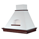 Cappa aspirante MARY C/NICCHIA in acciaio inox bianca e cornice in legno cm 60
