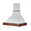 Cappa cucina rustica bianca LALLA con cornice in legno cm 120