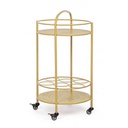 Carrello per bottiglie in acciaio Giallo Ocra