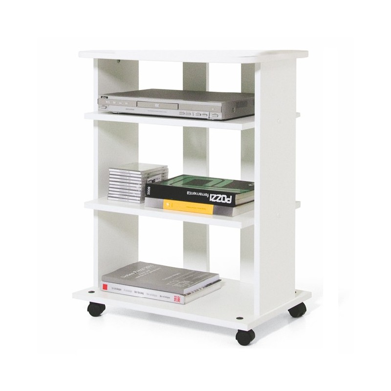 Carrello porta Tv Bianco Frassinato 3 ripiani Cm 60x45xH 81(ELIDE)