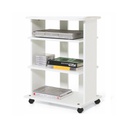 Carrello porta Tv Bianco Frassinato 3 ripiani Cm 60x45xH 81(ELIDE)