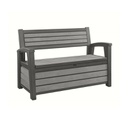 Cassapanca in Resina con finitura effetto legno HUDSON BENCH Grafite  132,7x61,2xh.89 cm