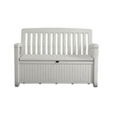Cassapanca in resina con finitura effetto legno Patio bench  bianca 132,7x61,2xh.89  cm
