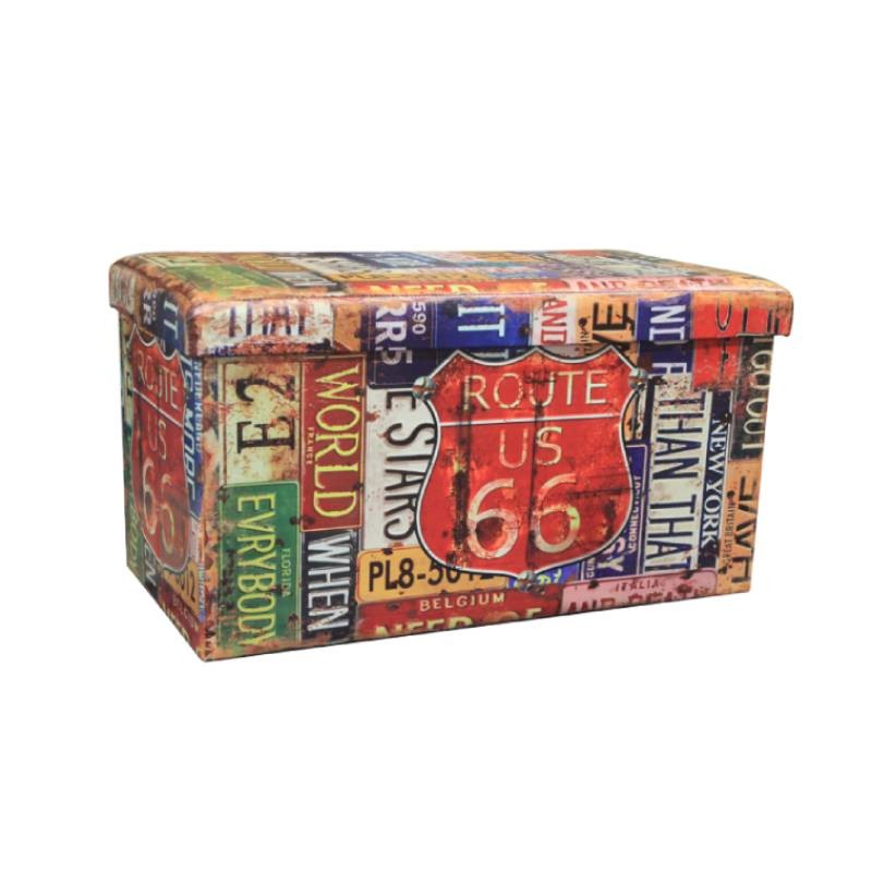 Cassapanca pieghevole pouf grande panca new Route66 cm 76 x 40 x 41 h