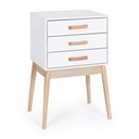 Cassettiera ORDINARY bianca 3 cassetti 68h cm