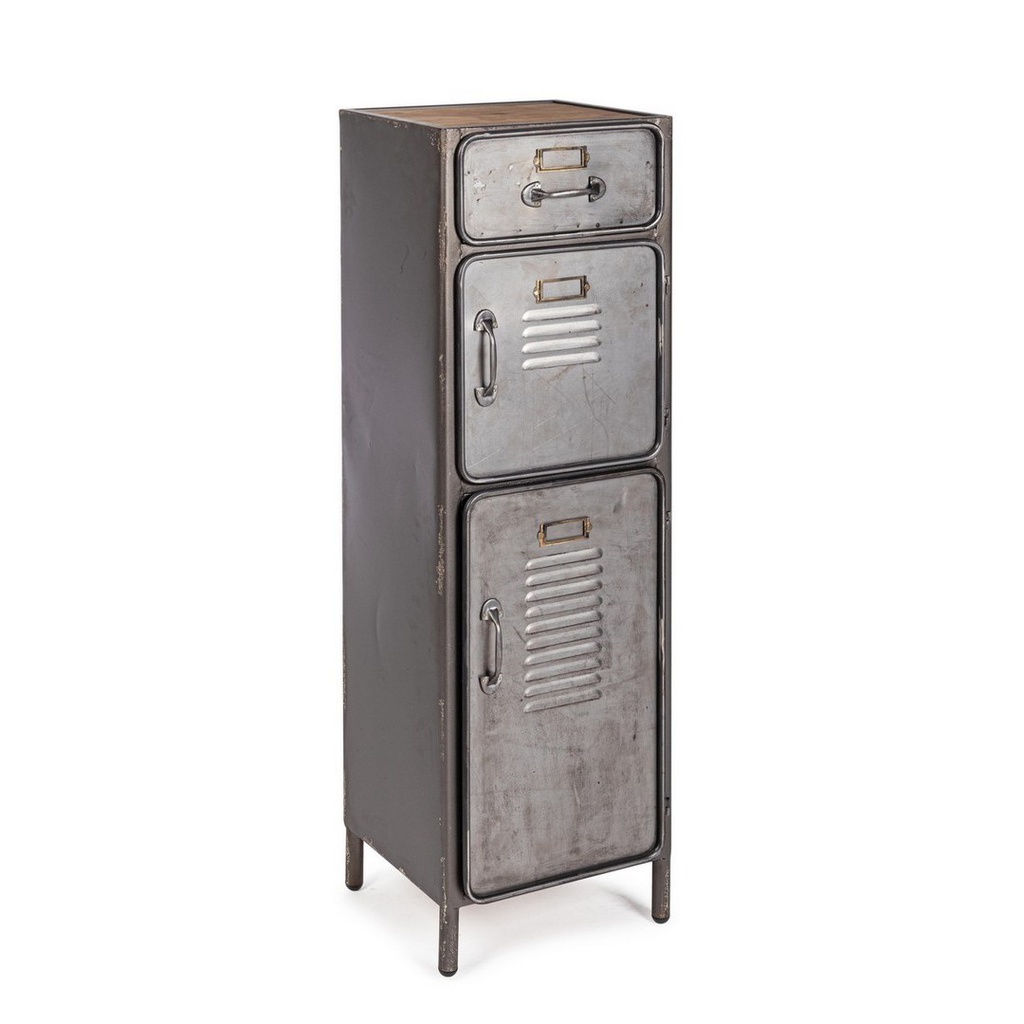 Cassettiera Store 2 ante e 1 cassetto stile industriale cm 109h