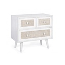 Cassettiera da soggiorno in MDF tre cassetti Bianca MONTIEL 60x33x h54,5 cm
