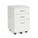 Cassettiera da ufficio in MDF tre cassetti Bianco Frassinato NADIR 40x44x h65 cm