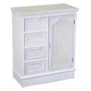 Cassettiera legno liverpool 1 anta + 4 cassetti bianco cm 66x32h81