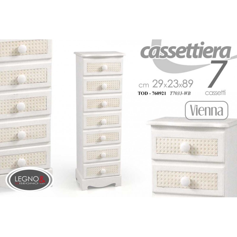Cassettiera vienna stretta settimino cm 29 x 23 x 89 h