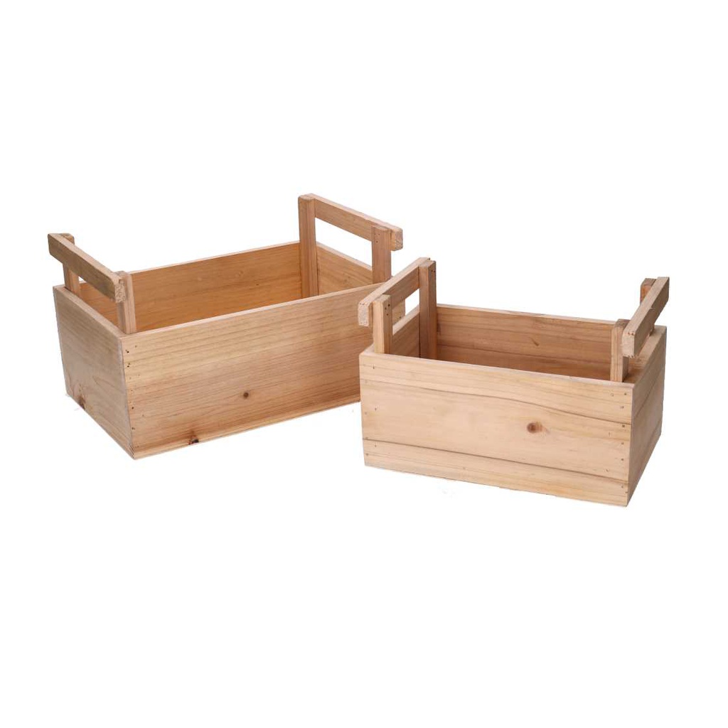 Cassetto legno con manici 1-2 naturale rettangolare cm 26
