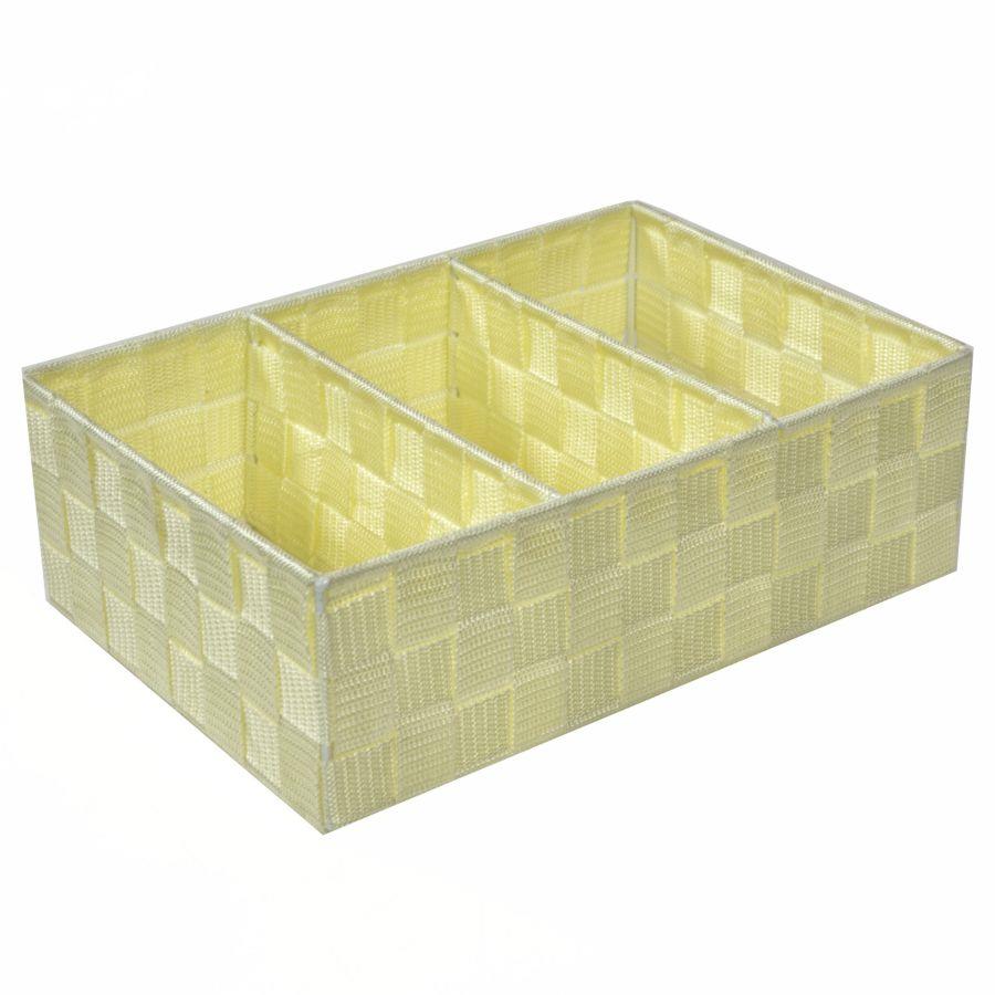 Cassetto poliestere crema 3 scomparti cm 31x21h10
