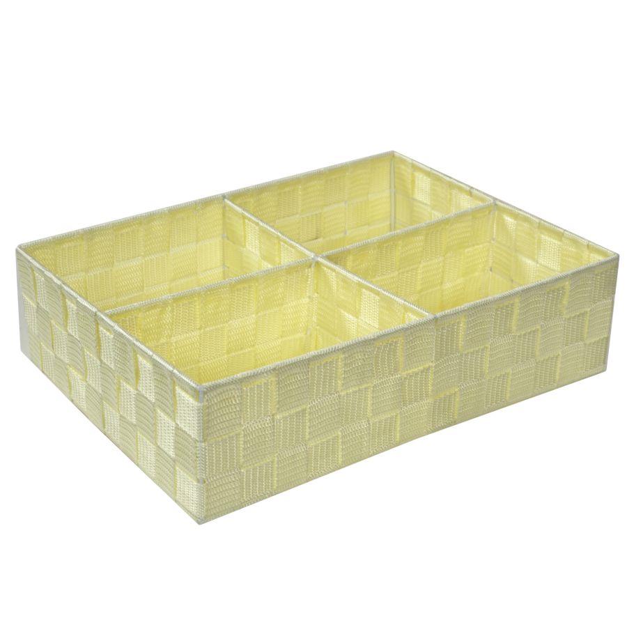 Cassetto poliestere crema 4 scomparti cm 37x27h10