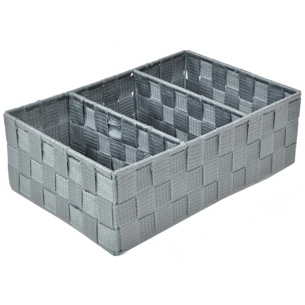 Cassetto poliestere grigio 3 scomparti cm 31x21h10