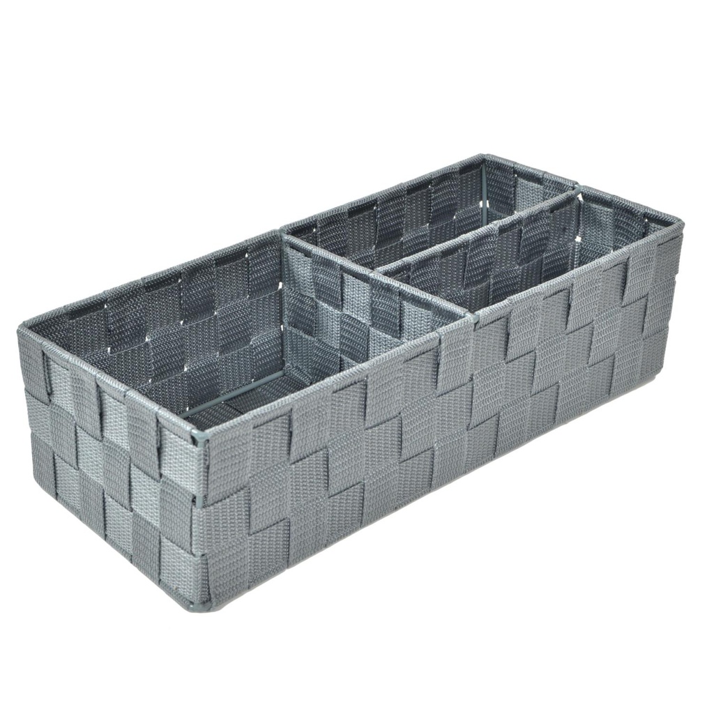 Cassetto poliestere grigio 3 scomparti cm 37x17h10