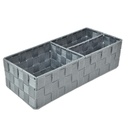 Cassetto poliestere grigio 3 scomparti cm 37x17h10