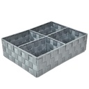 Cassetto poliestere grigio 4 scomparti cm 37x27h10
