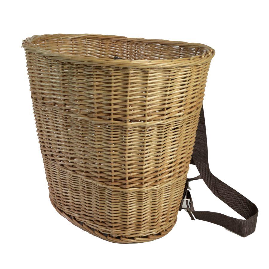 Cesta gerla vimini bollito singolo con bretelle regolabili cm 42x31h38