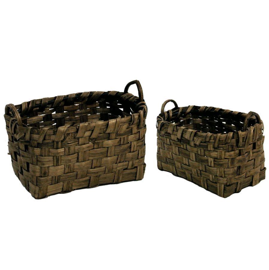 Cesta portalegna fiordella 1-2 noce alta rettangolare cm 69x50h33 made in italy