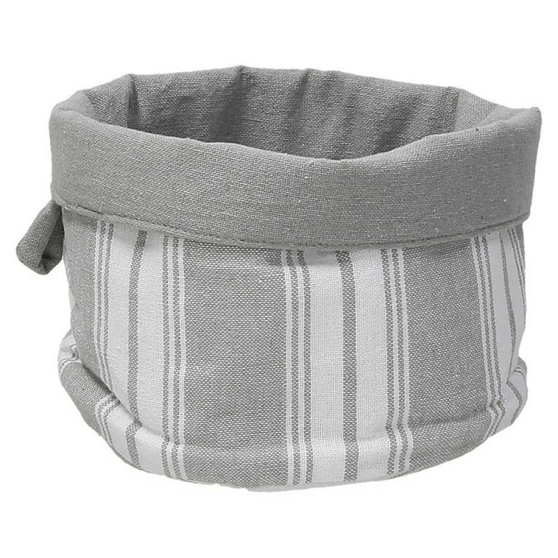 Cestino Pane Rotondo Grigio Cotone Grigio