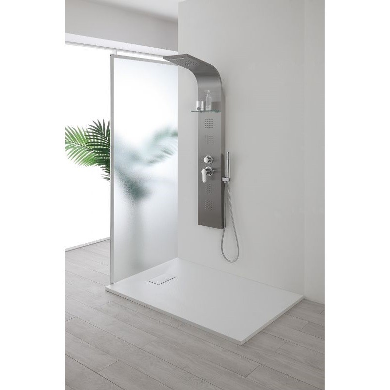 Colonna Doccia a Parete in acciaio satinato 22x45x h150 cm