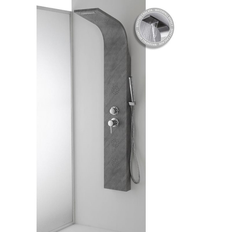 Colonna Doccia in acciaio effetto cemento 22x6,5x h150 cm