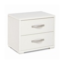 Comodino con 2 cassetti bianco frassinato in legno nobilitato 36x52xH 43