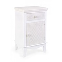 Comodino in MDF un anta un cassetto Bianco CHARLENE 40x32x h69,5 cm