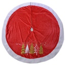 Copribase albero tessuto con alberi rosso cmø120