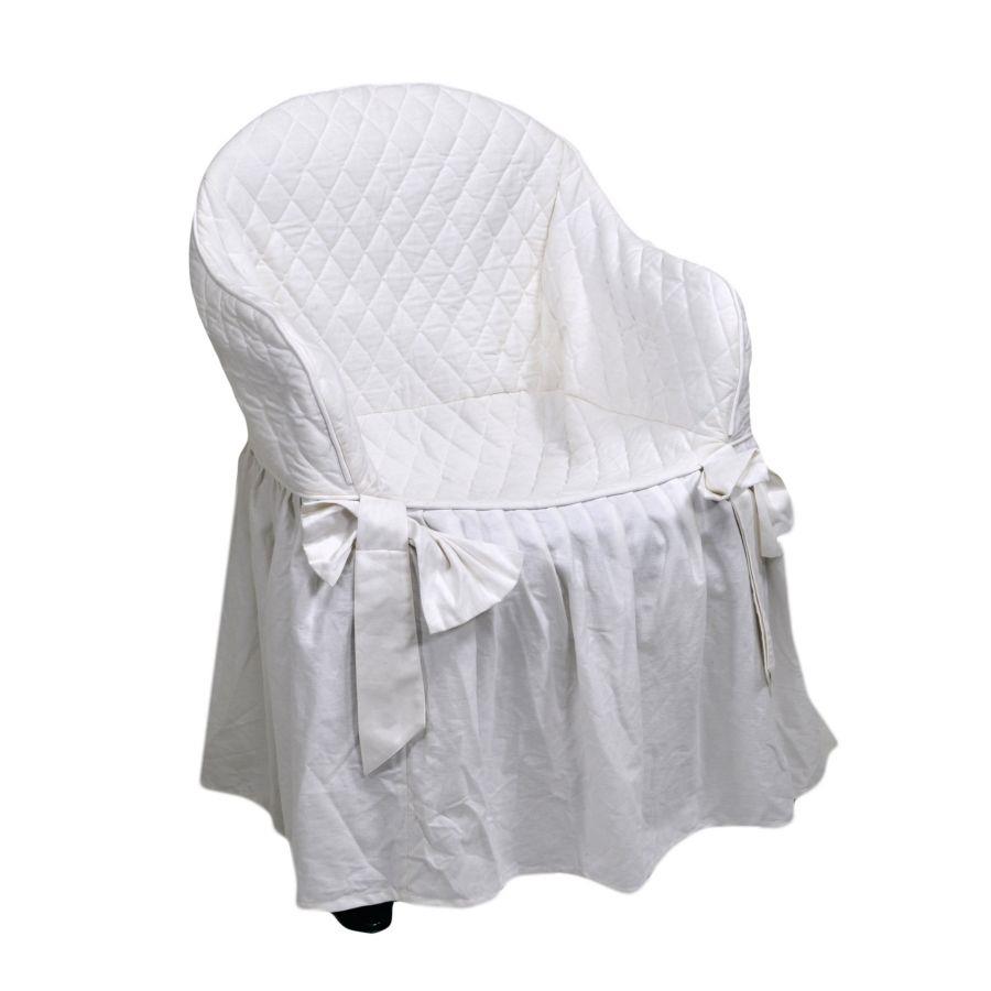 Coprisedia poltrona bianco poliestere cm 44x38h38/45