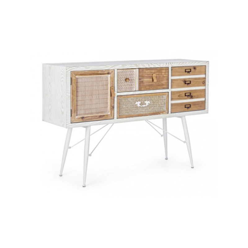 Credenza 2 ante 2 cassetti Eloise in legno naturale 80h cm