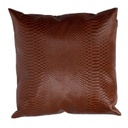 Cuscino ecopelle marrone quadro cm 38x38