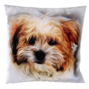 Cuscino tessuto con cane bianco cm 43x43
