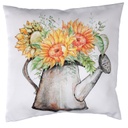 Cuscino tessuto con girasoli bianco cm 43x43