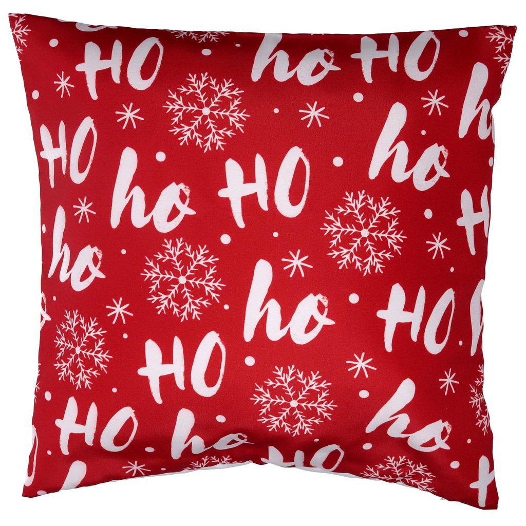 Cuscino tessuto con scritte rosso cm43x43h12