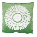 Cuscino tessuto fiore bianco verde quadro cm 45x45h10