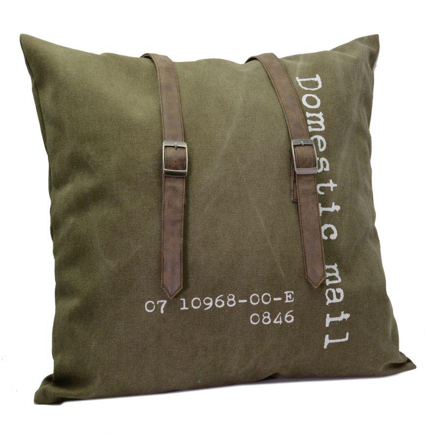 Cuscino tessuto marrone quadro cm 50xh50x11