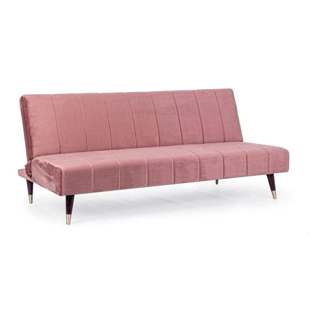 Divano Letto tre posti rosa reclinabile
