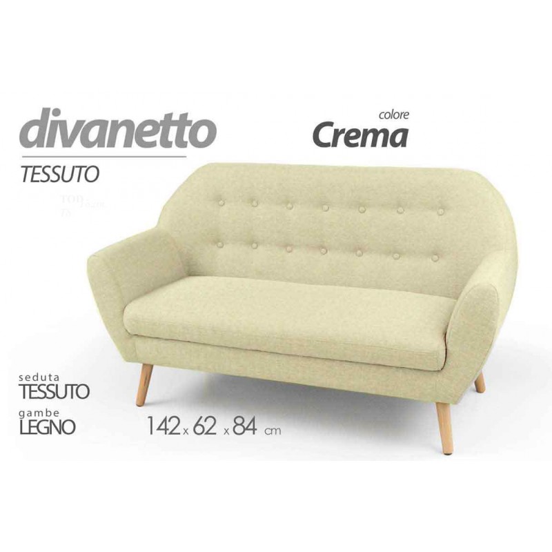 Divano design stile moderno fashion crema cm 142 x 64 x 84 h
