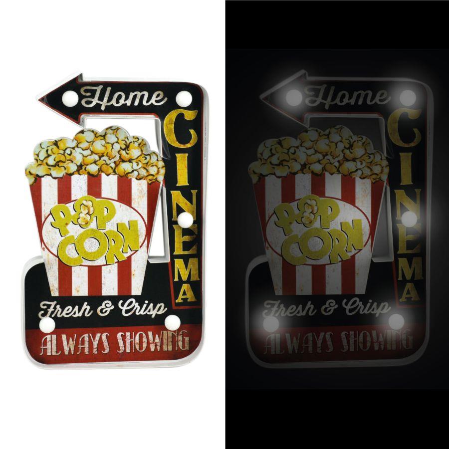 Insegna metallo pop corn c/led cm 25x40