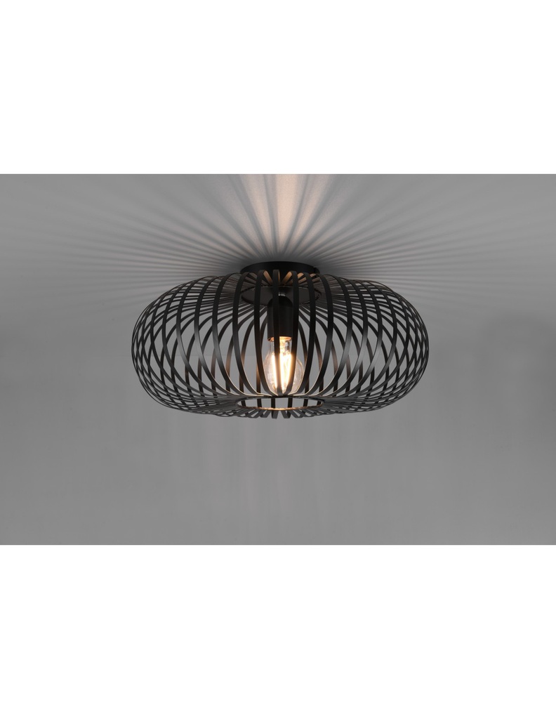 Lampada Da Soffitto Gabbia Metallica Ellissi Johann Nero Ø40 cm Trio Lighting
