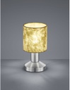 Lampada Da Tavolo Garda Nichel E Tessuto Oro Ø9 cm Trio Lighting