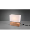 Lampada Tavolo Rettangolo Woody Legno Naturale Paralume Bianco Trio Lighting