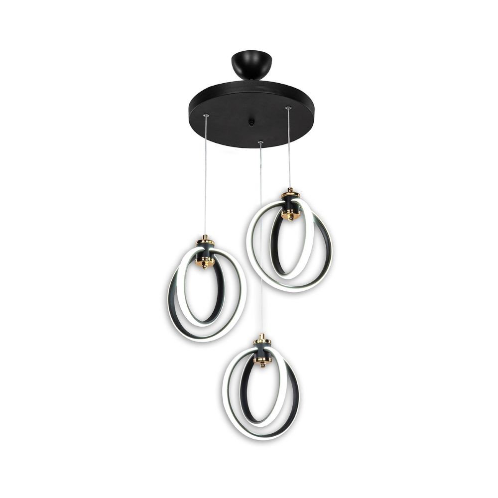 Lampada a sospensione Felicia tre punti luce cerchi LED ASZ1593 EFFEZ