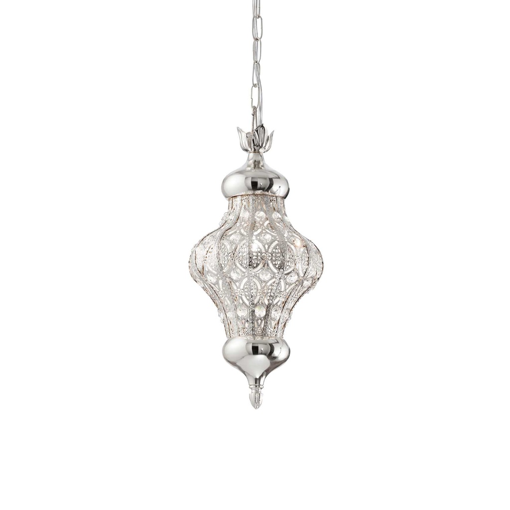 Lampada a sospensione argento D 185 x H min 600 - max 1575 mm