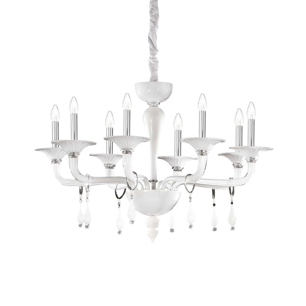 Lampada a sospensione bianco D 950 x H min 870 - max 1450 mm