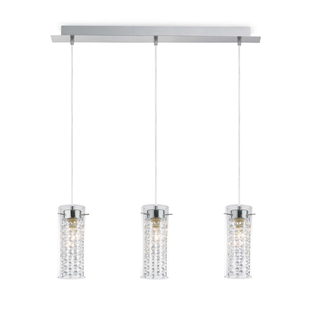 Lampada a sospensione cromo L 750 x H min 500 - max 1100 x P 135 mm