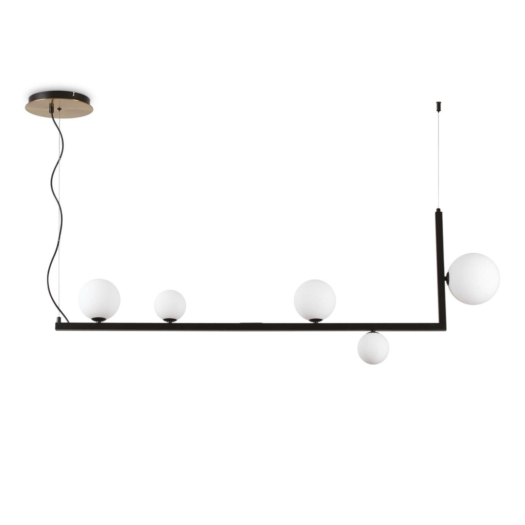 Lampada a sospensione nero L 1355 x H min 705 - max 1600 x P 200 mm