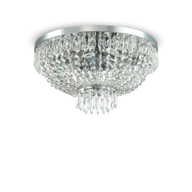 Lampada da soffitto 6 luci cristalli cromato D 51 x H 30 cm